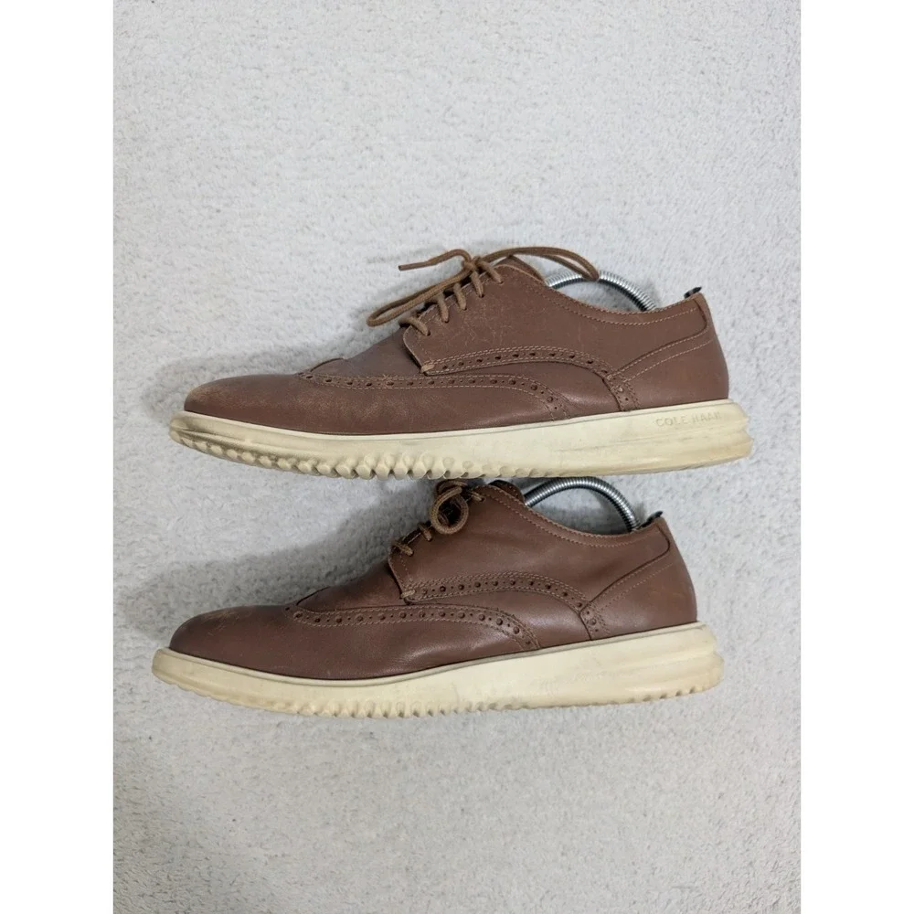 Cole Haan Grand Plus Wingtip‎ Oxford Mens 10 Brown Dress Casual C36939